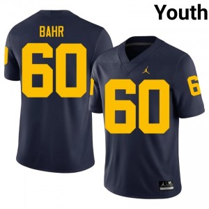 U-M Brooks Bahr #60 Navy Jersey | Pro Cut Stitch NCAA Football Youth Apparel 40064544