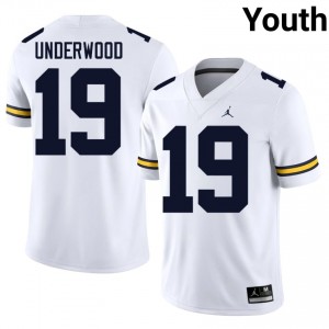 #19 Bryce Underwood Michigan Wolverines White Jersey | Elite Stitched Youth Player Football Gear 38417824