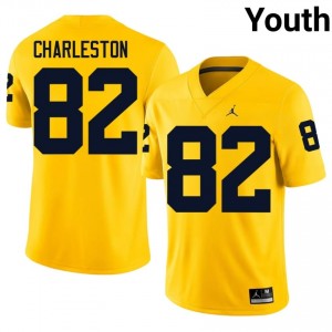 #82 C.J. Charleston Wolverines Maize Jersey | Alumni Embroidery Youth Player Football Gear 57455452