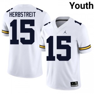 UM Wolverines Chase Herbstreit #15 White Jersey | Premium Stitched NCAA Football Youth Apparel 74761651