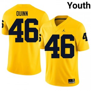 Crandall Quinn #46 UM Wolverines Jersey | Exclusive Maize College Football Youth Embroidery 24621909