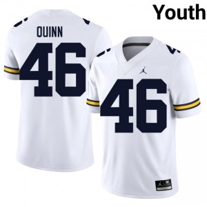 Michigan Wolverines Crandall Quinn #46 White Jersey | Pro Cut Stitched NCAA Football Youth Apparel 19938565