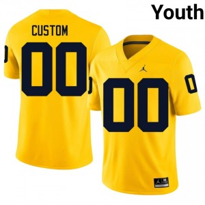 Maize Custom #00 Wolverines Jersey | Youth High School Football Licensed Embroidery 35873070
