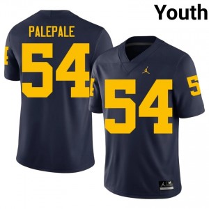 Navy Deyvid Palepale #54 U-M Jersey | Youth High School Football Limited Swen 65233892