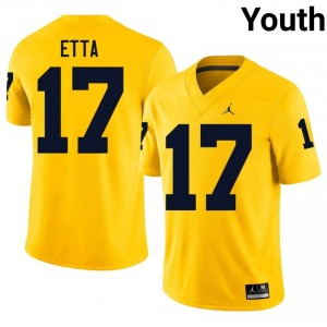 Maize Enow Etta #17 U-M Jersey | Youth High School Football Licensed Embroidery 44721585