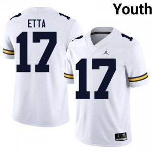 Top-Tier Enow Etta #17 Wolverines White Jersey | Youth University Football Stitched Fan Gear 10132285