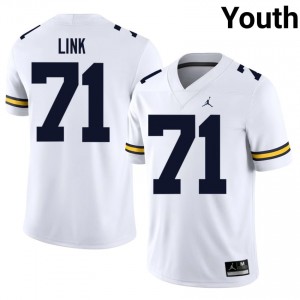 Top-Tier Evan Link #71 UM Wolverines White Jersey | Youth University Football Stitched Fan Gear 63214069