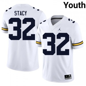 #32 Gary Stacy UM Wolverines White Jersey | Classic Stitched Youth Player Football Gear 65771641