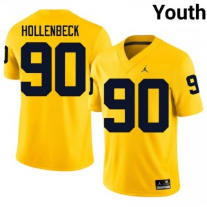 Hudson Hollenbeck #90 Wolverines Jersey | Pro-Grade Maize College Football Youth Embroidery 23420400