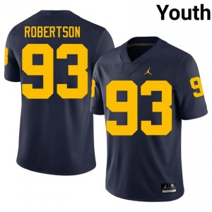 Michigan Wolverines Hunter Robertson #93 Navy Jersey | Pro Cut Stitch NCAA Football Youth Apparel 13651166