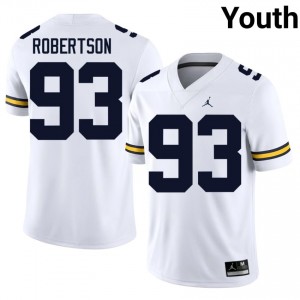 Hunter Robertson #93 UM Wolverines Jersey | Exclusive White College Football Youth Stitched 97229285