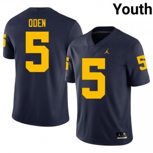 #5 Jacob Oden Michigan Navy Jersey | Elite Swen Youth Player Football Gear 21164587