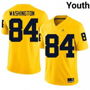 Jacob Washington #84 Michigan Wolverines Jersey | Iconic Maize College Football Youth Embroidery 82180551
