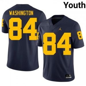 #84 Jacob Washington U-M Navy Jersey | Alumni Stitch Youth Player Football Gear 96686192