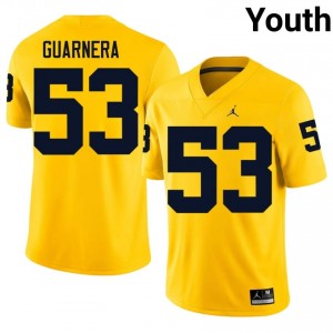#53 Jake Guarnera UMich Maize Jersey | Alumni Embroidery Youth Player Football Gear 78189733
