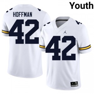 White Jalen Hoffman #42 Wolverines Jersey | Youth High School Football Moisture Wicking Stitched 13696928