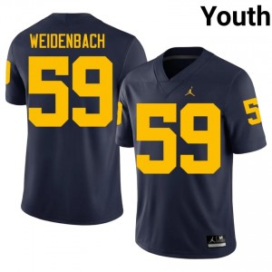 #59 John Weidenbach Michigan Wolverines Navy Jersey | Elite Swen Youth Player Football Gear 45448395