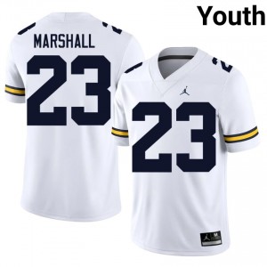 U-M Jordan Marshall #23 White Jersey | Pro Cut Stitched NCAA Football Youth Apparel 29238886