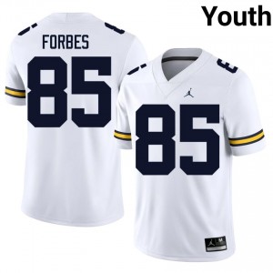 Logan Forbes #85 Wolverines Jersey | Gameday White College Football Youth Stitched 13521627