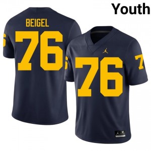 #76 Manuel Beigel UM Wolverines Navy Jersey | Classic Swen Youth Player Football Gear 59479634