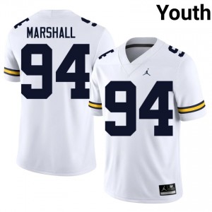 White Nate Marshall #94 Wolverines Jersey | Youth High School Football Limited Stitched 41962805