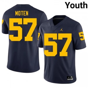Top-Tier Travis Moten #57 Wolverines Navy Jersey | Youth University Football Swen Fan Gear 15442571