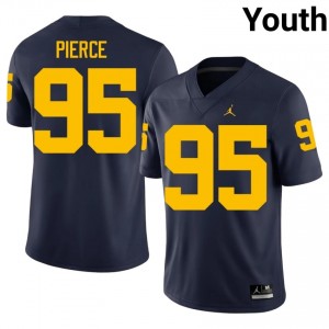 Navy Trey Pierce #95 UM Wolverines Jersey | Youth High School Football Fresh Swen 24492065
