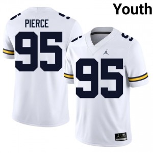 #95 Trey Pierce UMich White Jersey | Alumni Stitched Youth Player Football Gear 52495505