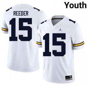 Aden Reeder #15 Michigan Jersey | Exclusive White College Football Youth Stitched 46910091