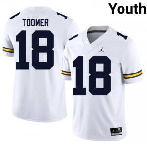 #18 Amani Toomer Wolverines White Jersey | Classic Stitched Youth Player Football Gear 26154340