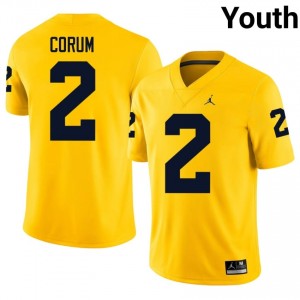 Maize Blake Corum #2 U-M Jersey | Youth High School Football Limited Embroidery 91823380