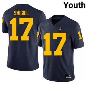 Brady Smigiel #17 Michigan Wolverines Jersey | Pro-Grade Navy College Football Youth Swen 71565434