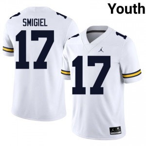 Officially Licensed Brady Smigiel #17 UM Wolverines White Jersey | Youth University Football Stitched Fan Gear 21801756
