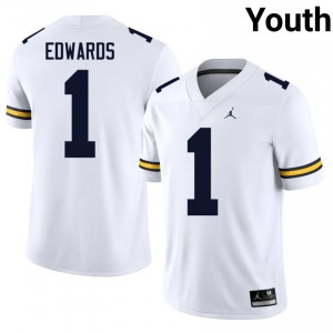 #1 Braylon Edwards UM Wolverines White Jersey | Alumni Stitched Youth Player Football Gear 71853718