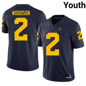 UMich Charles Woodson #2 Navy Jersey | Premium Swen NCAA Football Youth Apparel 43842507
