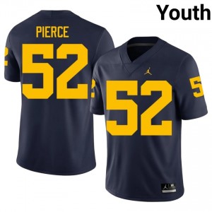 #52 Christian Pierce Michigan Wolverines Navy Jersey | Elite Swen Youth Player Football Gear 12961116