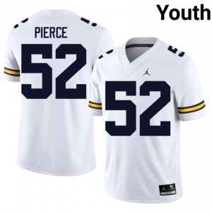 Michigan Wolverines Christian Pierce #52 White Jersey | Genuine Stitched NCAA Football Youth Apparel 76341411