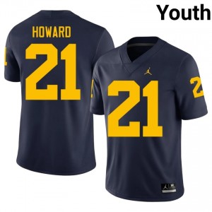 #21 Desmond Howard Wolverines Navy Jersey | Alumni Stitch Youth Player Football Gear 80766846