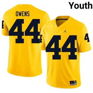 Michigan Wolverines Eli Owens #44 Maize Jersey | Premium Embroidery NCAA Football Youth Apparel 99846414
