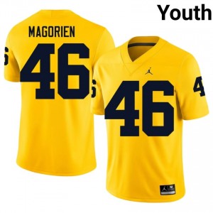 Top-Tier Gavin Magorien #46 UMich Maize Jersey | Youth University Football Embroidery Fan Gear 61523375