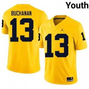 #13 JJ Buchanan Michigan Maize Jersey | Elite Embroidery Youth Player Football Gear 71712148