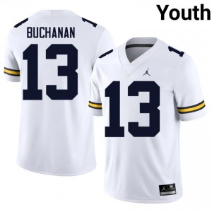 White JJ Buchanan #13 UMich Jersey | Youth High School Football Licensed Stitched 94390120