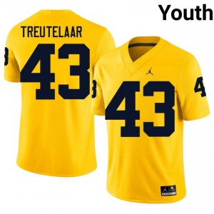Jack Treutelaar #43 Wolverines Jersey | Gameday Maize College Football Youth Embroidery 27989397