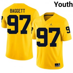 Jacob Baggett #30 Michigan Wolverines Jersey | Gameday Maize College Football Youth Embroidery 66948284