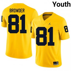 #81 Jamar Browder UMich Maize Jersey | Authentic Embroidery Youth Player Football Gear 18316462