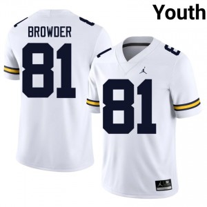 White Jamar Browder #81 UM Wolverines Jersey | Youth High School Football Limited Stitched 13544938
