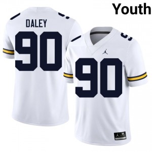 Wolverines John Henry Daley #90 White Jersey | Premium Stitched NCAA Football Youth Apparel 65312818