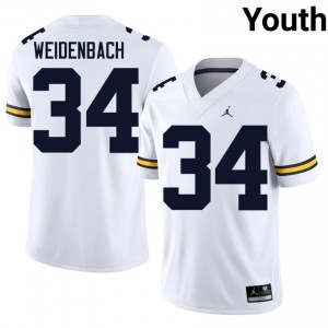 White John Weidenbach #34 U-M Jersey | Youth High School Football Limited Stitched 64674571
