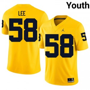 #58 Malakai Lee Michigan Wolverines Maize Jersey | Alumni Embroidery Youth Player Football Gear 78724145
