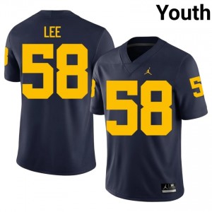 Officially Licensed Malakai Lee #58 Michigan Wolverines Navy Jersey | Youth University Football Stitch Fan Gear 73548394